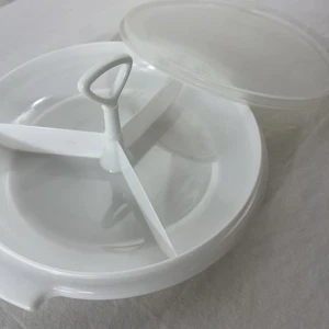Tupperware - Suzette - Plato divisor para aperitivos - Con tapa - Blanco - De colección - Imagen 1 de 8