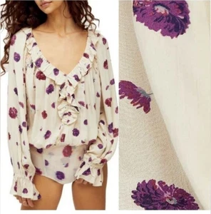 1/2 Off Intimate Free People Damen kleine Blumen Rüschen Spitze Body Bluse. - Bild 1 von 11
