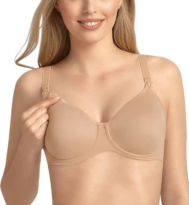 UK 32C - New Anita 'Basic' Wired Nursing Drop Cup Bra Skin UK Size 32C (5068) - Image 1 of 3