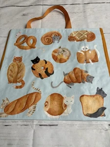 Marshall’s Shopping Bag CATS With Bread Reusable Tote Bag 18x19.5 - Picture 1 of 2