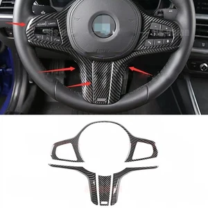 For BMW 3 4 Series G20 G42 2019-2023 Carbon Fiber Look Steering Wheel Cover Trim - Bild 1 von 9