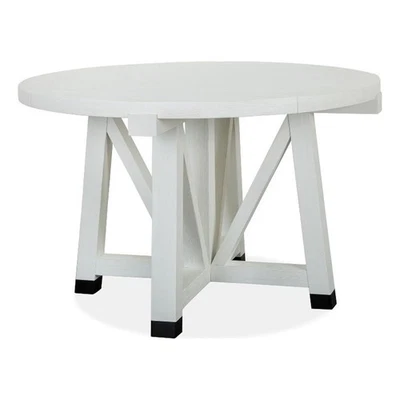 Mesa de comedor redonda Magnussen Home Harper Springs Silo blanca 48" Foto 1 de 4