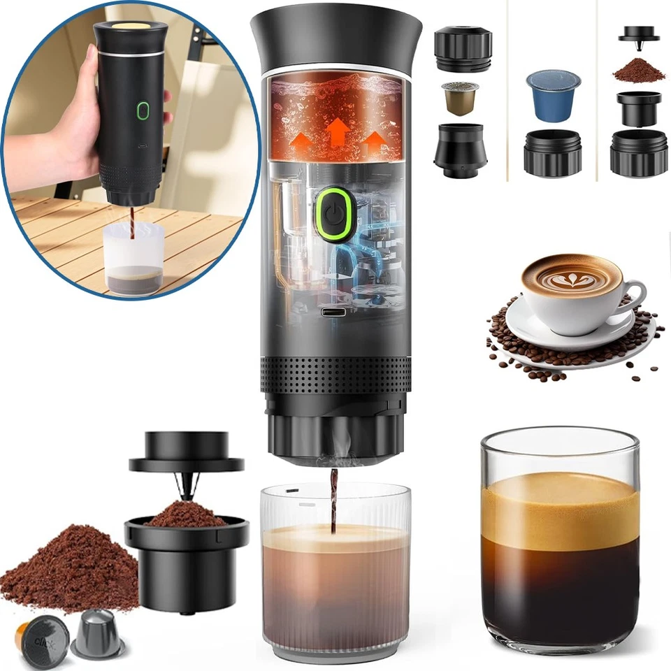 3 in1 Kapsel Kaffeemaschine Tragbare Kaffeemaschine Espresso Maschine für Reisen - Bild 1 von 4