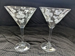 "Juego de dos vasos Martini de Mickey Mouse grabados de Disney 8"" defectuosos oficiales" - Imagen 1 de 15