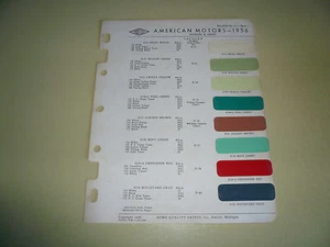1956 AMC ACME Proxlin Color Chip Paint Sample  - Picture 1 of 2