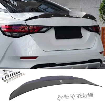 FOR 2020-2025 NISSAN SENTRA WICKERBILL REAR WICKERBILL SPOILER WING PMMA FLAP - Image 1 of 4
