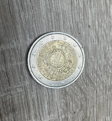 piece de 2 euros rare République Française 2002-2012 - Photo 1/2