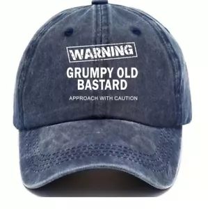 FUNNY ADJUSTABLE SIZE GRUMPY OLD MAN BASEBALL CAP BLUE - Picture 1 of 1