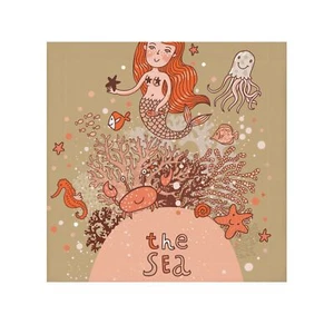 Whimsical Mermaid Face Towel, Sea Theme Bath Towel, Gift for Ocean Lovers, Cute - Picture 1 of 5