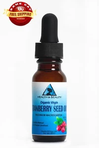CRANBERRY SEED OIL UNREFINED ORGANIC by H&B Oils Center PURE GLASS DROPP 0.5 OZ - Picture 1 of 12