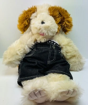 Dog Fluffy Shaggy 16" BAB Boxers & Jeans/Chain White/BrownPlushBuild A Bear - Image 1 of 4