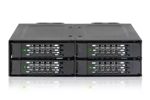 Icy Dock MB699VP-B V3 ToughArmor 4x 2.5" NVMe SSD PCIe Enclosure for 5.25" Bat - Picture 1 of 5