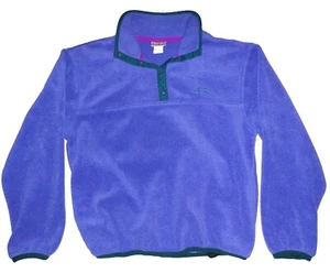 LL Bean Suéter Mujer Azul Púrpura Vellón 1/4 Presión Pullover Chaqueta Años 90 Mediano M - Imagen 1 de 8