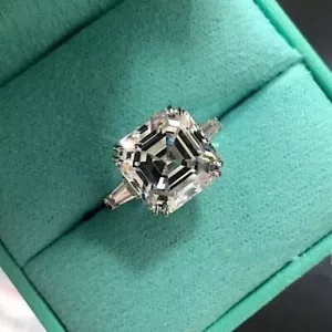 3 kt Asscher VVS1 Lab Created Diamant Jahrestag Hochzeit 14 K Weißgold FN Ring - Bild 1 von 6