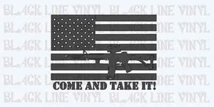 COME AND TAKE IT USA FLAG ar 15 car truck stickers vinyl decal 10"x6.5" *WHITE* - Picture 1 of 2