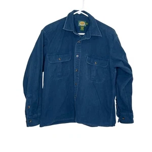 Cabela's Flannel Shirt Shacket Men M Blue Long Sleeve Heavy Outdoors - Picture 1 of 7
