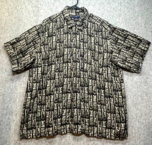 Gordon Clothing Co Hawaiian Shirt Men's XL Earth Linen Polynesian Button Up - Picture 1 of 11
