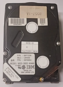 80 MB IBM WDS-380S P/N 95F7206 3600RPM SCSI 50PIN 32KB HDD 3.5" Hard Drive - Picture 1 of 1