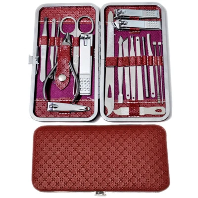 19PCS Manicure Pedicure Set Finger Toe Nail Clippers Scissors Grooming Kit New - Image 1 of 3
