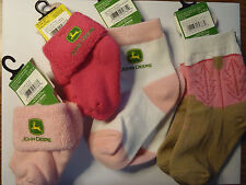 JOHN DEERE Baby Girls 0-6 12 or 12-24 Month Socks Booties Choice NWT