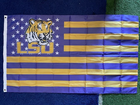 Louisiana State University LSU Tigers Logo Flag 3x5 With Grommets NCAA Cover