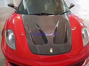 Real Carbon Fiber Front Hood Vented Bonnet Cover Fit For Ferrari F430 2005-2009