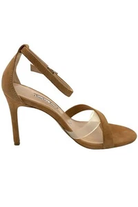 Charles David Ankle Strap Cocktail Sandal Courtney Nude Suede - Picture 1 of 5