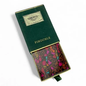 Vintage Pinochle Congress Playing Cards Cel-U-Tone Finish With Box - Picture 1 of 4