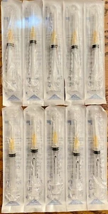 *10* ~ 3ml Sterile Syringes w/ Needle 25G x 1” Exp 12/29 3mL 25G x 1” Luer lock - Picture 1 of 5