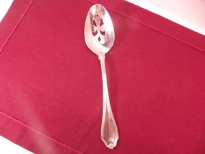 Wallace SHELLBROOK NO RIBS Glossy Stainless Flatware PIERCED SERVING SPOON 8 5/8 - Picture 1 of 5