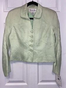 Vintage Christian Dior Mint Green Skirt Suit Size: 8P - Picture 1 of 24