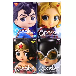 DC Figure Set Superman & Supergirl & Wonder Woman & Catwoman Q Posket Banpresto - Foto 1 di 10