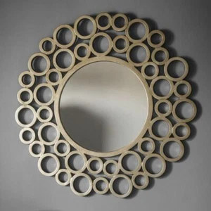 Medusa Gold Bronze 120cm Concentric Circles Round Mirror - Picture 1 of 3