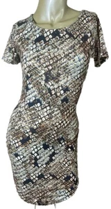 Bodycon Kleid Größe 6 Schlangenmuster Kurzarm getauchter Saum Missguided - Bild 1 von 12