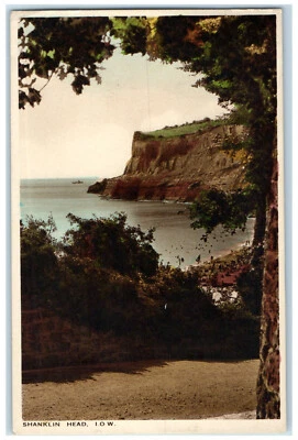 Foto postal vintage de Shanklin Head Isla de Wight Inglaterra de 1930 RPPC Foto 1 de 2