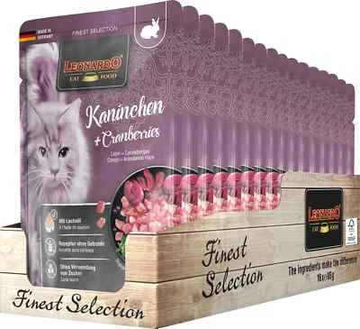 16x85 g LEONARDO Finest Selection Nassfutter Kaninchen Cranberries getreidefrei - Bild 1 von 2