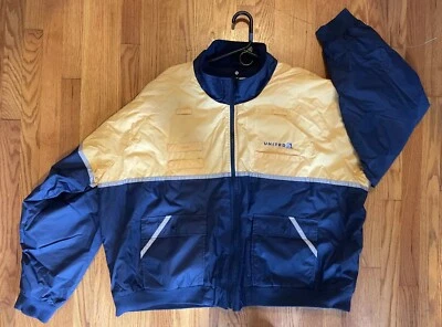 Cintas United Airlines Jacket Coat Blue Yellow Coat Size 4XL Thinsulate Nylon - Image 1 of 4