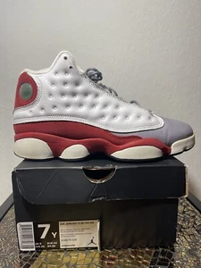 Nike Air Jordan 13 Retro GS 2014 grigio punta rossa bianco 414574-126 taglia 7Y - Foto 1 di 8