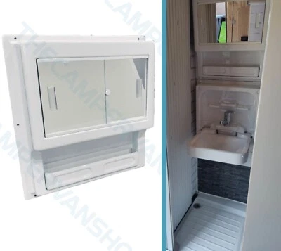 Wohnwagen Badschrank mit Schiebespiegeln - Bild 1 von 2