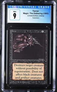 Magic: the Gathering MTG Terror [Alpha Edition] Graded CGC 9 Mint - Picture 1 of 3