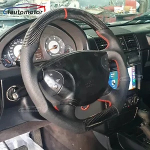 Volante plano de fibra de carbono real personalizado para Mercedes-Benz W210 E55 E320 - Imagen 1 de 15