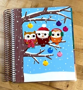 Juego de 4 cubiertas delanteras/traseras Christmas Owls in a Tree con planificador de vida Erin Condren- - Imagen 1 de 4