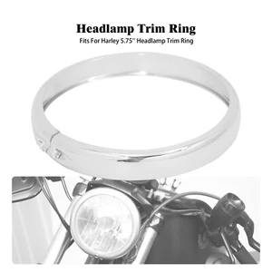5.75"Chrome Headlight Headlamp Trim Ring Fit For Harley Softail Street Bob 18-23 - Picture 1 of 14