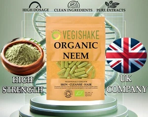 Organic Neem Capsules Neem Leaf Neem Oil Neem Leaves Skin Azadirachta UK British - Picture 1 of 9