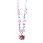 Disney Doc McStuffins Bead and Ribbon Necklace Purple Pink Flowers New