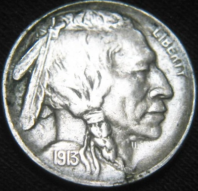 Sharp FULL HORN Scarce KEY 1913-S MOUND Type Variety 1 BUFFALO NICKEL 5¢ KU04SN - Image 1 of 3