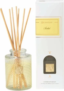 Aromatique Sorbet Reed Diffuser Gift Set Textured Glass Bottle White,rose  - Picture 1 of 1