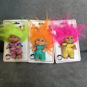 3 x Trolle Original Thomas Dam Vintage 1985 3" Kleid Puppen - Bild 1 von 8