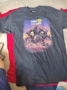 LOOT Wear Mens Large exclusive Fallout 76 DLC Steel Dawn T-Shirt Bethesda 2XL - Picture 1 of 2