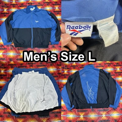 Vintage 90s Reebok Zip-Up Windbreaker Sportswear Athletic Running Jacket Large - Image 1 of 4
